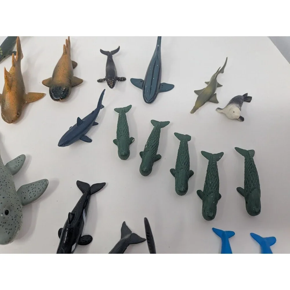 Lot of 72 Ocean Sea Animal Figures Sharks Whales Rays PVC Toy Bulk Bundle